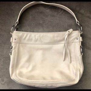 Coach Zoe White Leather Hobo Shoulder Bag / Purse